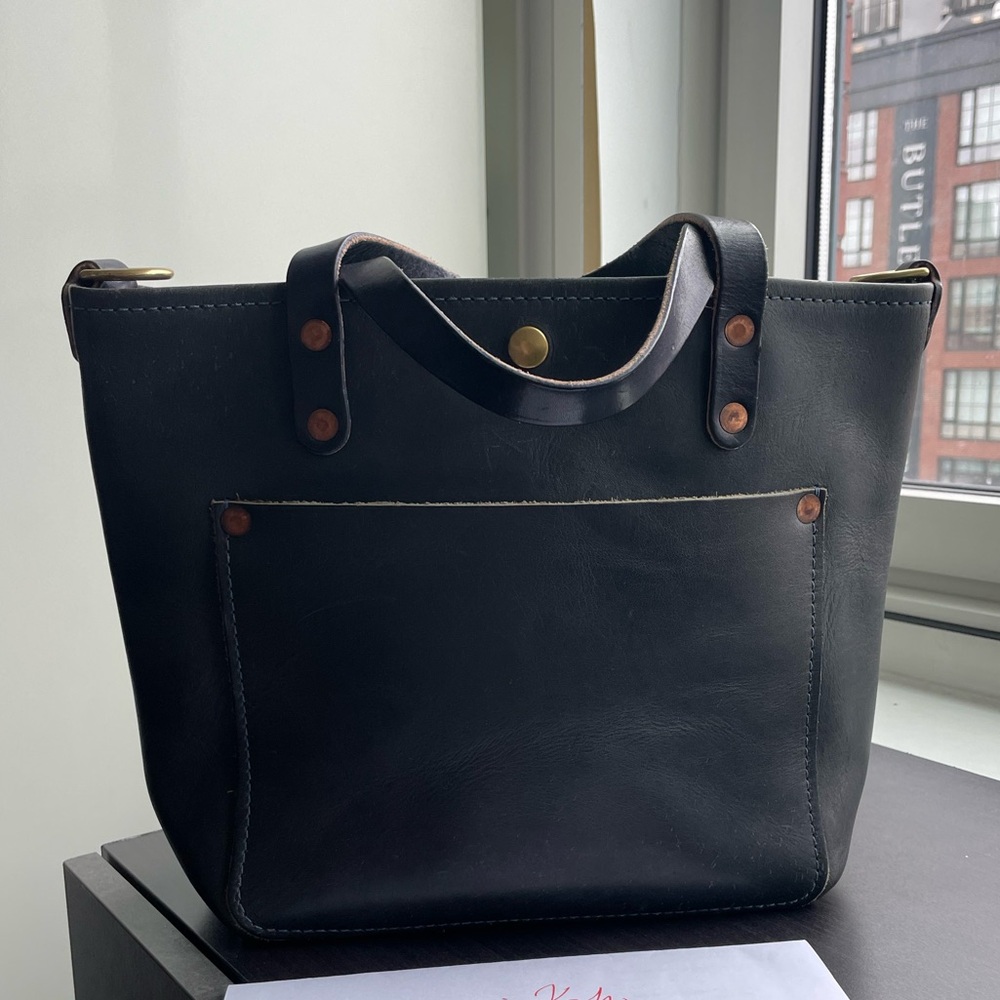 KMM & Co Horween Cobalt Blue Dublin Mini travel tote